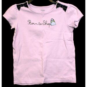 2008 Gymboree Petite Mademoiselle Shirt sz 9 Lavender Born to Shop Embroidered